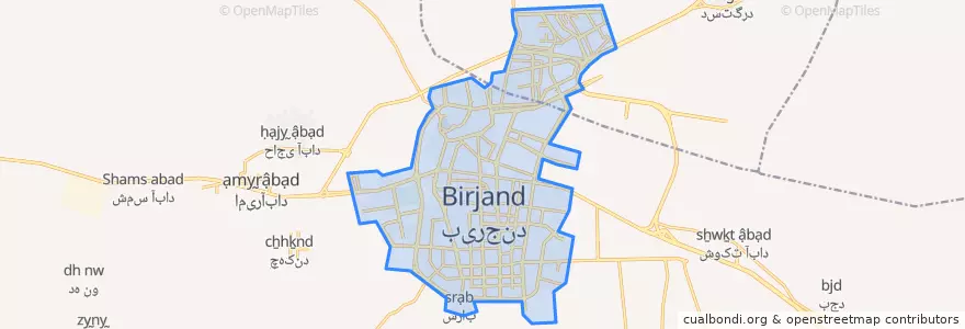 Mapa de ubicacion de بیرجند.