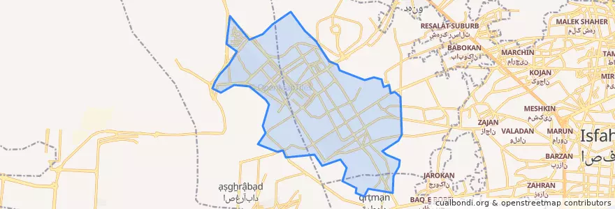 Mapa de ubicacion de خمینی شهر.