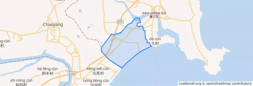 Mapa de ubicacion de Binhai Subdistrict.