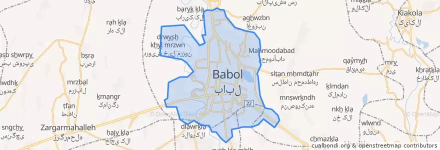 Mapa de ubicacion de بابل.