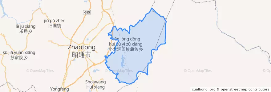 Mapa de ubicacion de 小龙洞回族彝族乡.