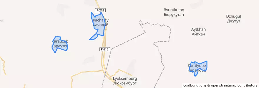 Mapa de ubicacion de Качалайский сельсовет.