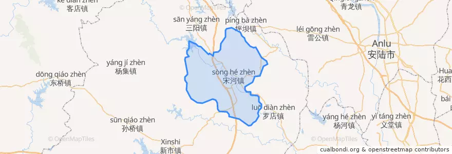 Mapa de ubicacion de 宋河镇.