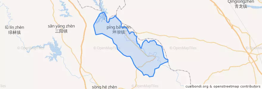 Mapa de ubicacion de 坪坝镇.