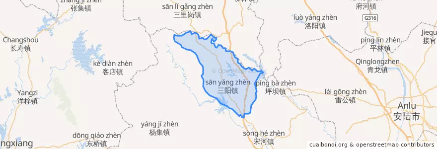 Mapa de ubicacion de 三阳镇.
