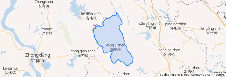 Mapa de ubicacion de 杨集镇.