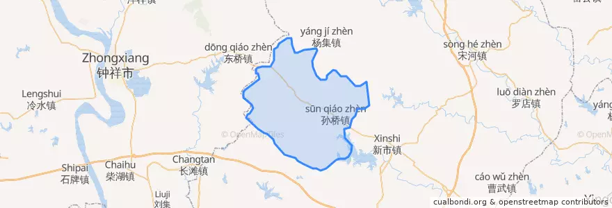 Mapa de ubicacion de 孙桥镇.