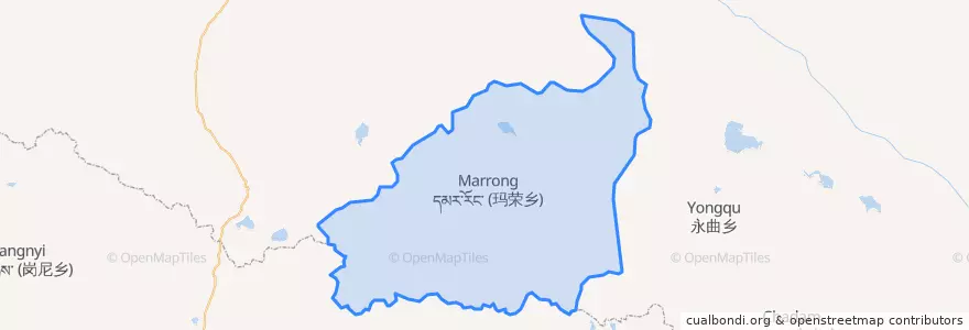 Mapa de ubicacion de དམར་རོང་ 玛荣乡.