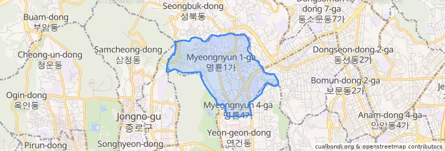 Mapa de ubicacion de 혜화동.