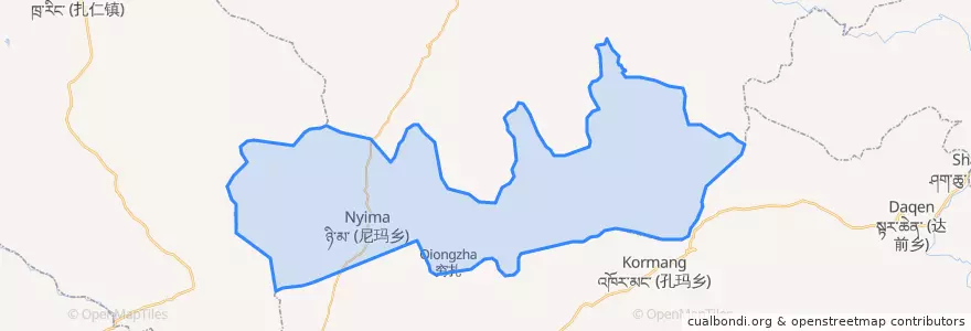Mapa de ubicacion de 尼玛乡.