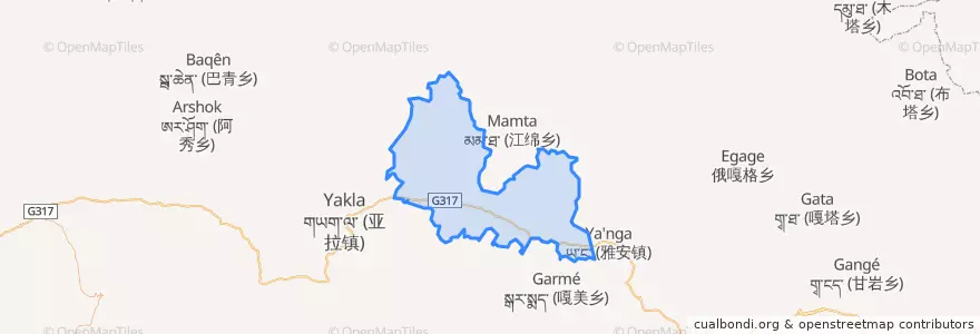 Mapa de ubicacion de 拉西镇.