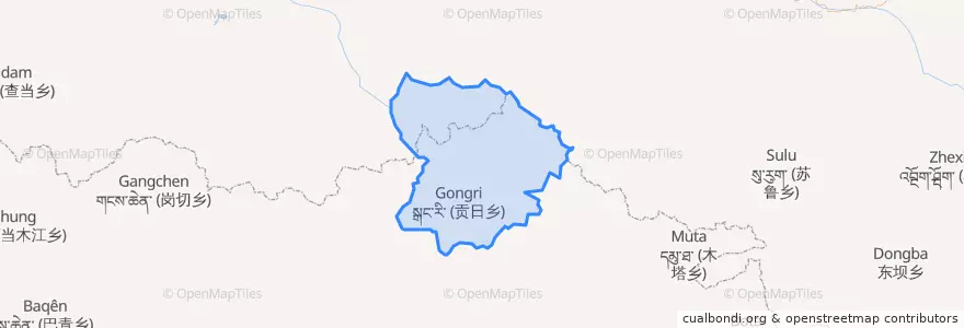 Mapa de ubicacion de 贡日乡.