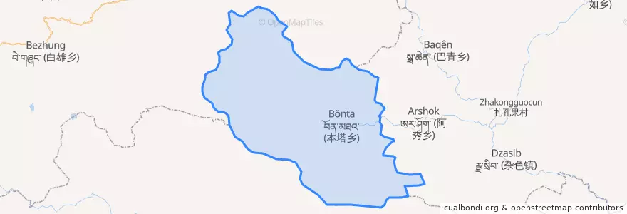 Mapa de ubicacion de 本塔乡.