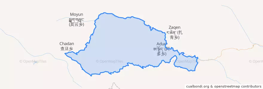 Mapa de ubicacion de ཨ་སྟོད། 阿多乡.