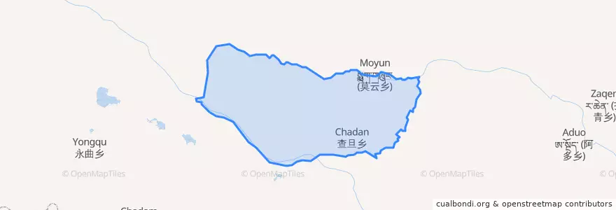 Mapa de ubicacion de འདམ་གཞུང་། 查旦乡.