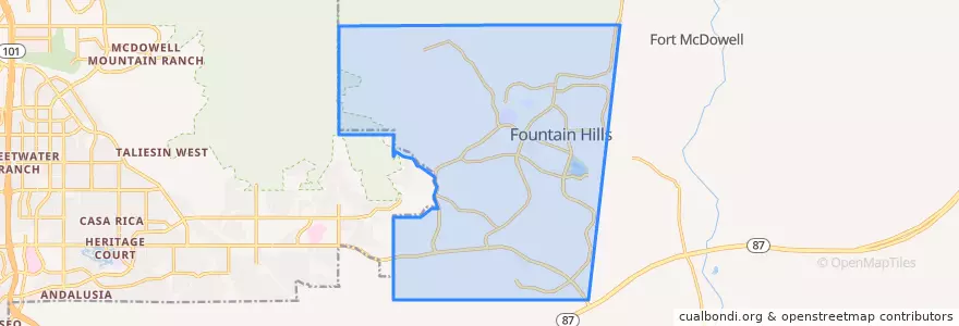 Mapa de ubicacion de Fountain Hills.
