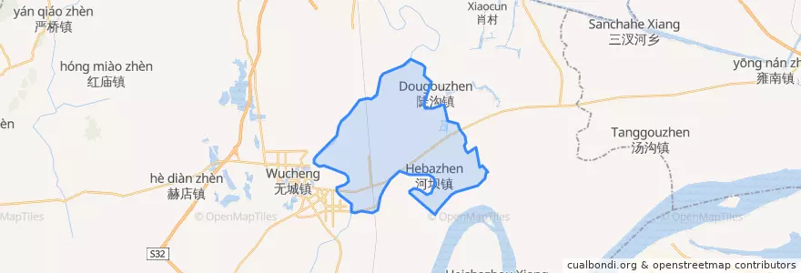 Mapa de ubicacion de 福渡镇.