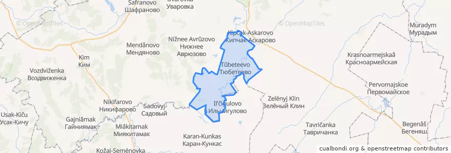 Mapa de ubicacion de Чебенлинский сельсовет.