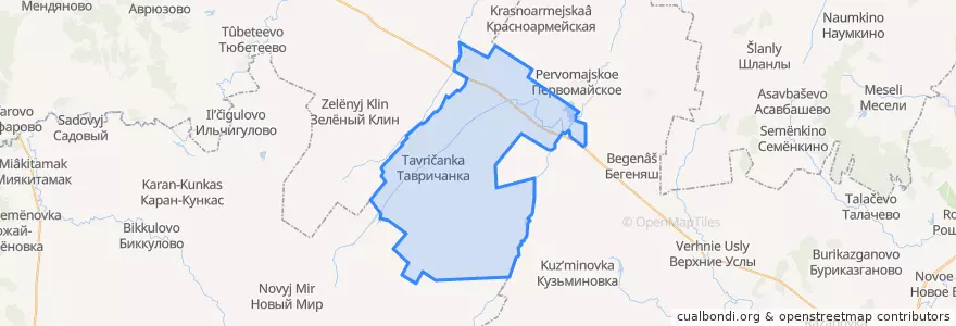 Mapa de ubicacion de Кызыльский сельсовет.