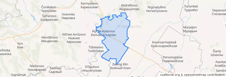 Mapa de ubicacion de Кипчак-Аскаровский сельсовет.