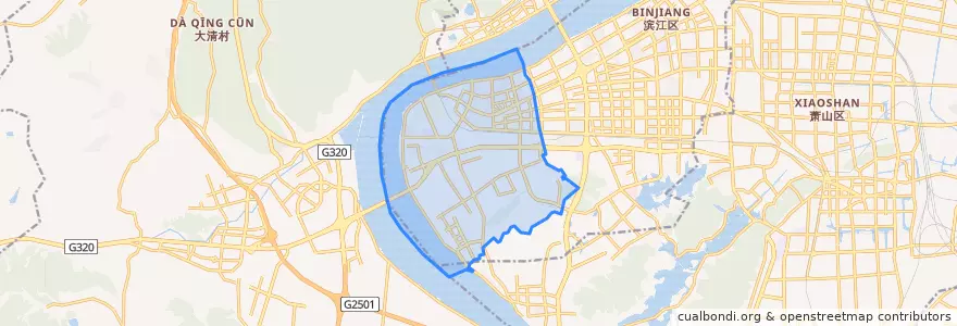 Mapa de ubicacion de 浦沿街道.