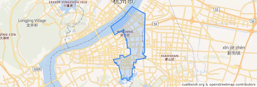Mapa de ubicacion de 西兴街道.