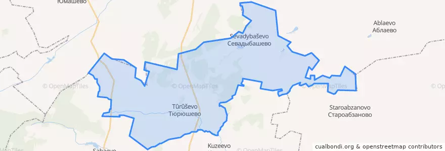 Mapa de ubicacion de Тюрюшевский сельсовет.