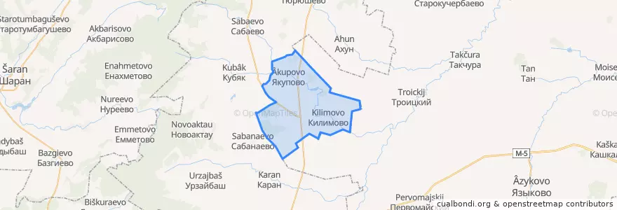 Mapa de ubicacion de Килимовский сельсовет.