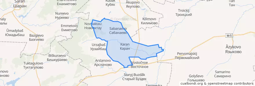 Mapa de ubicacion de Каранский сельсовет.