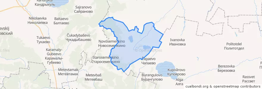 Mapa de ubicacion de Канлы-Туркеевский сельсовет.