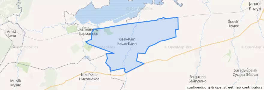 Mapa de ubicacion de Кисак-Каинский сельсовет.
