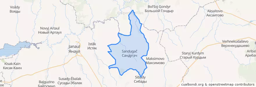 Mapa de ubicacion de Сандугачевский сельсовет.