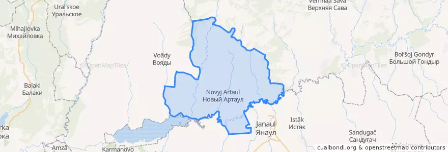 Mapa de ubicacion de Новоартаульский сельсовет.