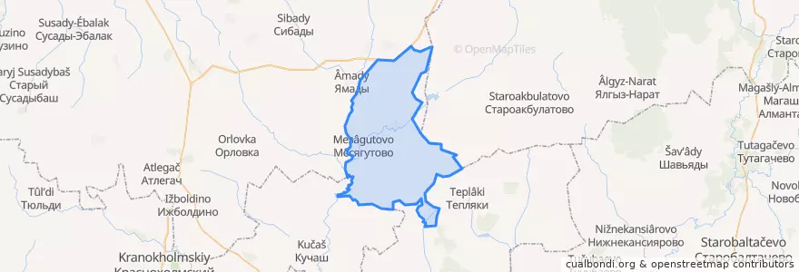 Mapa de ubicacion de Месягутовский сельсовет.