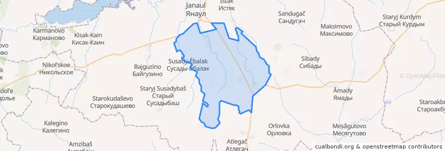 Mapa de ubicacion de Иткинеевский сельсовет.