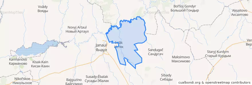 Mapa de ubicacion de Истякский сельсовет.