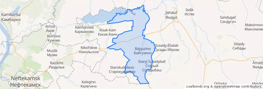 Mapa de ubicacion de Байгузинский сельсовет.