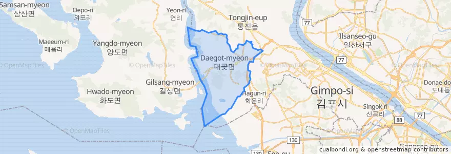 Mapa de ubicacion de 대곶면.