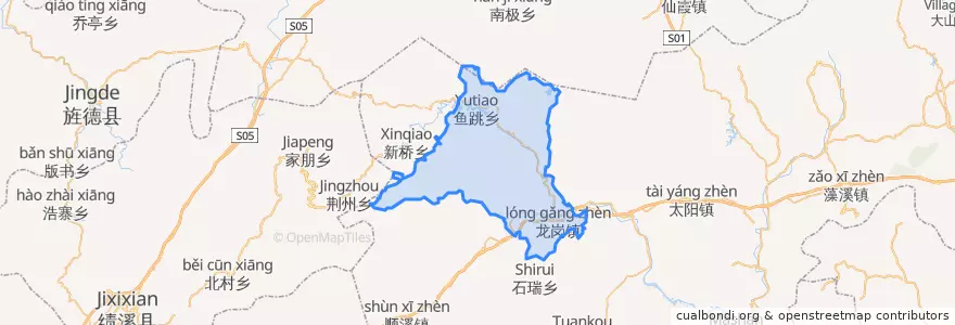 Mapa de ubicacion de 龙岗镇.