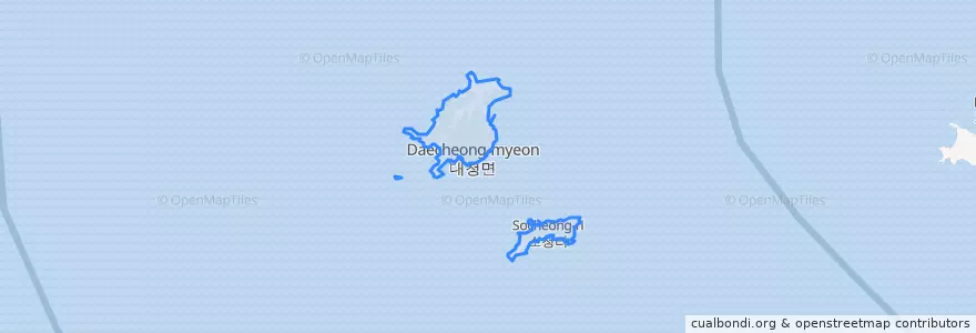 Mapa de ubicacion de 대청면.