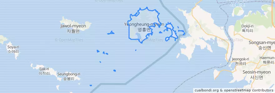 Mapa de ubicacion de 영흥면.
