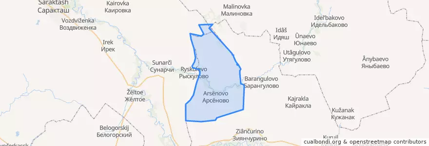 Mapa de ubicacion de Сакмарский сельсовет.