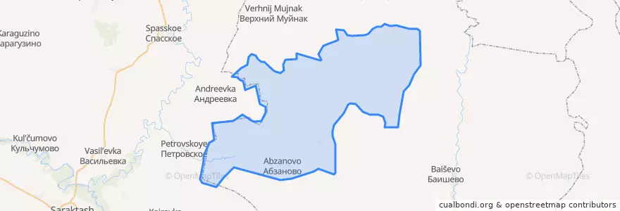 Mapa de ubicacion de Абзановский сельсовет.