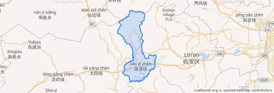 Mapa de ubicacion de 天目山镇.
