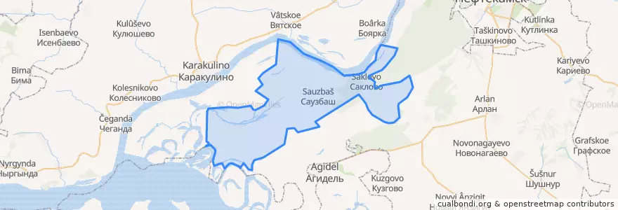 Mapa de ubicacion de Саузбашевский сельсовет.