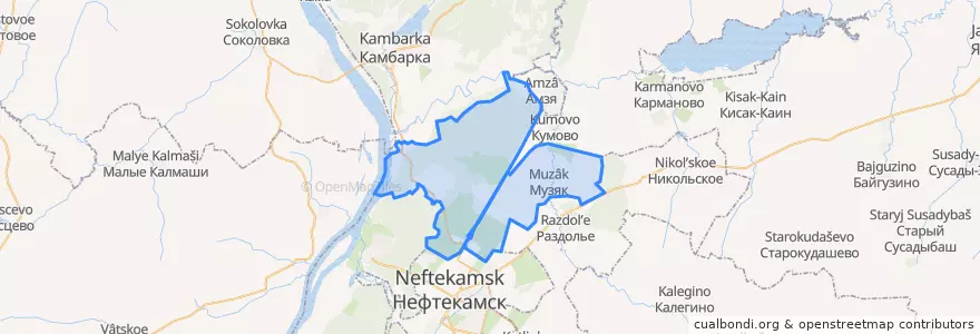 Mapa de ubicacion de Музяковский сельсовет.
