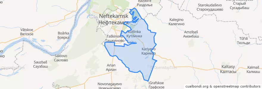 Mapa de ubicacion de Кариевский сельсовет.