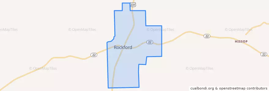 Mapa de ubicacion de Rockford.