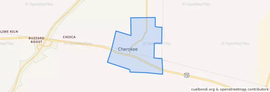 Mapa de ubicacion de Cherokee.