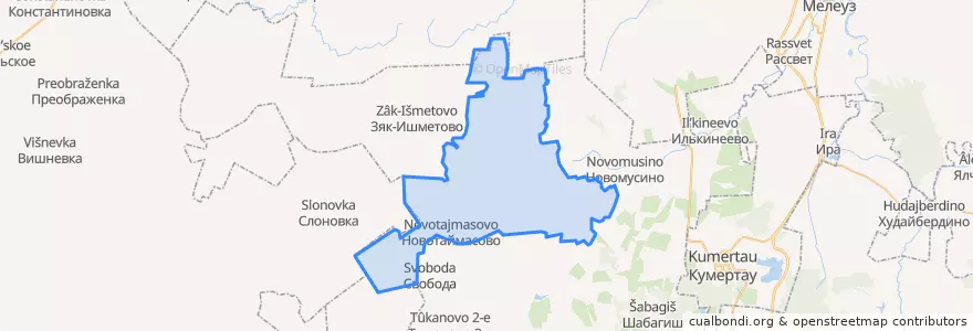 Mapa de ubicacion de Таймасовский сельсовет.
